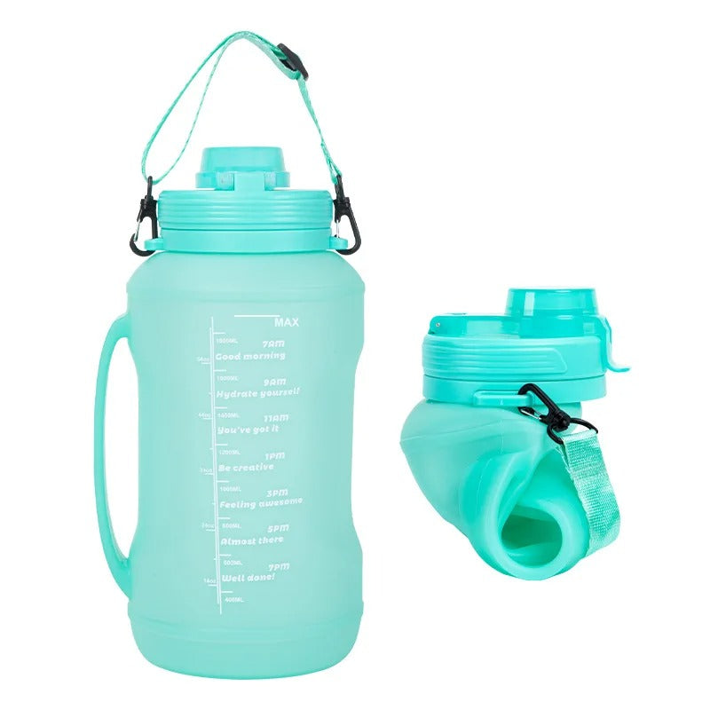 Collapsible Silicone Water Bottle with Straw